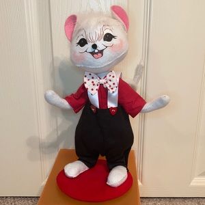 Annalee Boy Mouse with Red &White Polka Dot Bow Tie